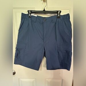 Savane Blue Cargo Eco Start Trail Shorts Sz38 Vintage Wash Wrinkle Resistant NWT